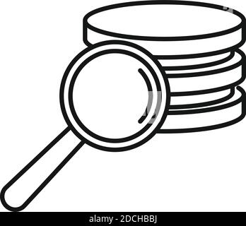 Search server secured icon, outline style Stock Vector
