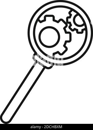 Search server bug icon, outline style Stock Vector
