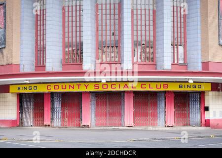 Glasgow, Scotland, UK, November 20th 2020: Social clubs closed due to covid-19 restrictions announced due two high infection rate Stock Photo