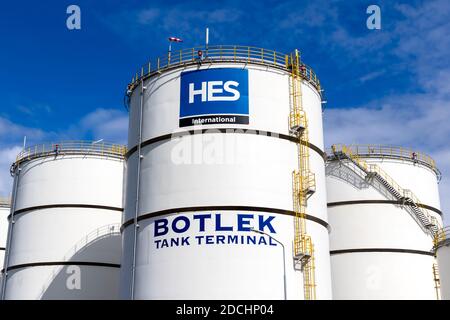 Botlek Tank Terminal in the Port of Rottedam. The Netherlands - September 8, 2019 Stock Photo