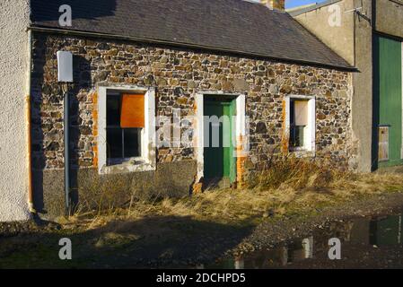 Disused cottage in the village of Kirk Yetholm, Roxburghshire, Scottish Borders, UK. Stock Photo