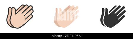 Clapping hands icon, applause icon. Set of vector illustrations of symbol isolated on white background. Stock Vector