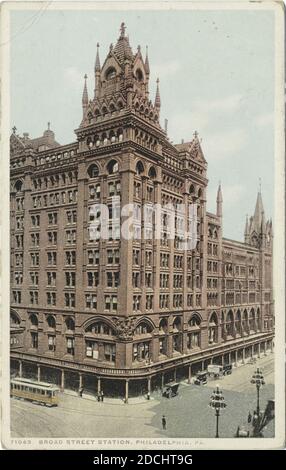 Broad Street Station, Philadelphia., Pa., still image, Postcards, 1898 - 1931 Stock Photo