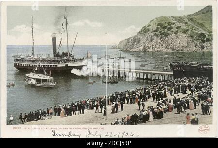 Str. Cabrillo at Avalon, Santa Catalina, Calif., still image, Postcards, 1898 - 1931 Stock Photo