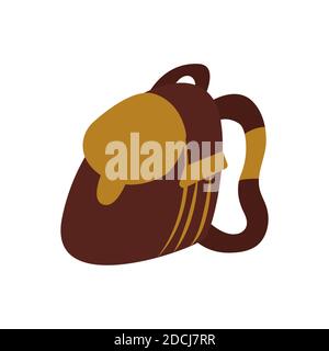 Backpack for hiking. Camping concept. Vector isolated icon illustration in cartoon style. School bag Stock Vector