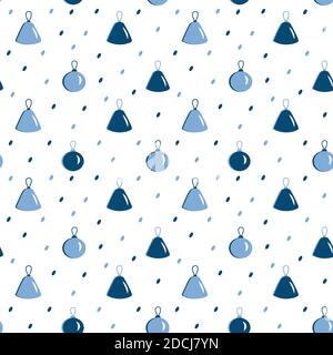Christmas seamless pattern with New Year toys. White background. Can be used as gift wrapping. Vector pattern for holiday packing Stock Vector