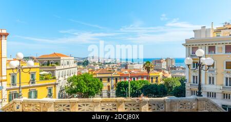 Panoramic view of Cagliari seen from Saint Remy bastion. Sardinia, Italy Stock Photo