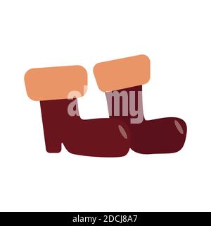 Cute rubber boots. For hunting, gardening, walking in the rain. Colorful vector isolated illustration in cartoon style Stock Vector