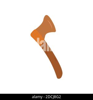 Ax in cartoon style. Isolated vector illustration. Camping element. Tools for cutting wood Stock Vector