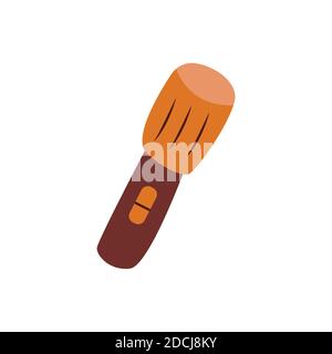 Battery operated handheld flashlight. Colorful vector isolated illustration in cartoon style Stock Vector