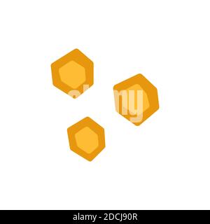 Honeycomb. Vector illustration in cartoon style on a white background. Wax cells for honey Stock Vector