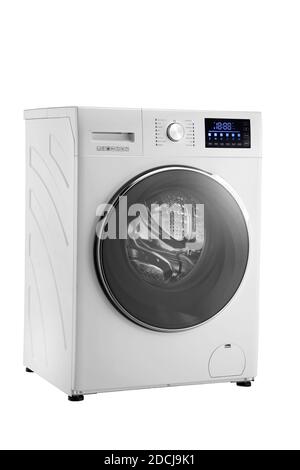 White washing machine isolated on white background Stock Photo