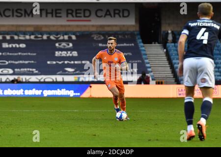 LONDON, ENGLAND. NOVEMBER 21ST Joe Ralls of Cardiff in action during the Sky Bet Championship match between Millwall and Cardiff City at The Den, London on Saturday 21st November 2020. (Credit: Ivan Yordanov | MI News) Credit: MI News & Sport /Alamy Live News Stock Photo