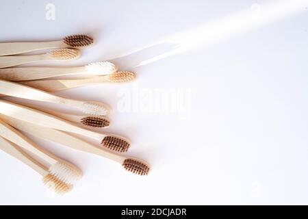 Red Bamboo toothbrush isolated on white background ECO friendly natural ...