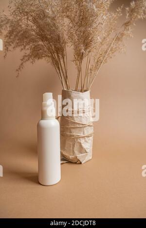 Bouquet of pampas grass and cotton flowers on Stock Photo