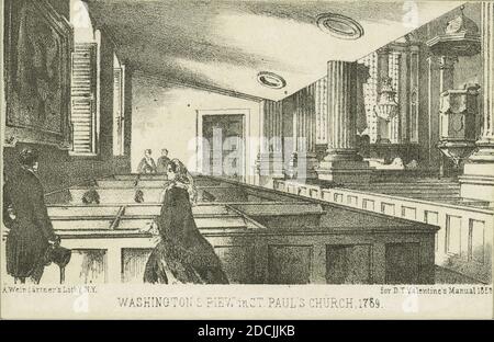 Washington's pew in St. Paul's Church, 1789, still image, Prints, 1775 - 1890 Stock Photo