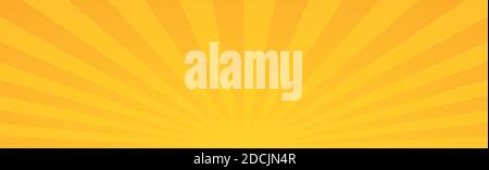 Panoramic yellow comic zoom with lines - Vector illustration Stock Vector