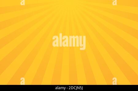 Panoramic yellow comic zoom with lines - Vector illustration Stock Vector