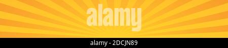 Panoramic yellow comic zoom with lines - Vector illustration Stock Vector