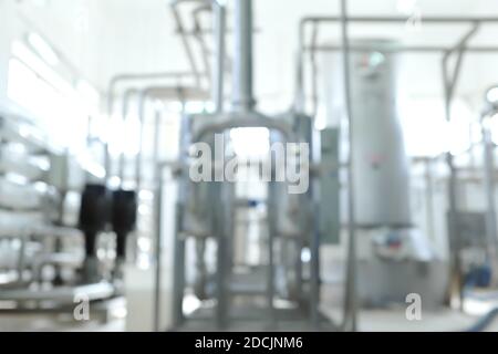 Blurred water treatment facility for an abstract industrial manufacturing background. Stock Photo
