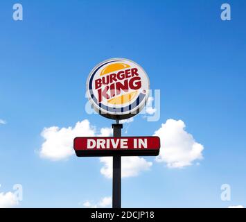 NURNBERG, GERMANY : Burger King Restaurants logo in Nurnberg, Germany. Burger King, is a global chain of hamburger fast food restaurants, USA Stock Photo