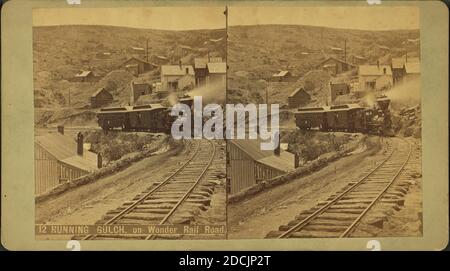 Running gulch, on the Wonder Rail Road., still image, Stereographs, 1850 - 1930, Weitfle, Charles (1836-1921 Stock Photo