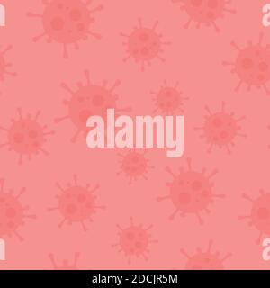 Virus Seamless Pattern Background or Wallpaper. Icon Illustration of Coronavirus Stock Vector