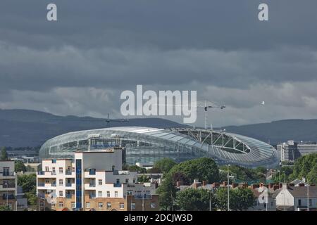 Dublin, Ireland - June 6, 2017: The Aviva Stadium, multi-funnctional sports stadium located at Lansdowne Road, Dublin Ireland Stock Photo