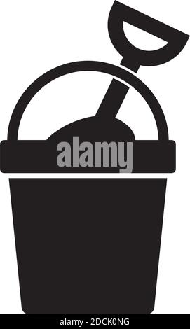 Sand bucket glyph icon. Simple vector for UI and UX, website or mobile application on white background Stock Vector