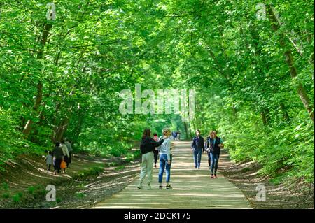 Worsley Station, Old Tyldesley Railway Loopline, Worsley, Manchester Stock Photo