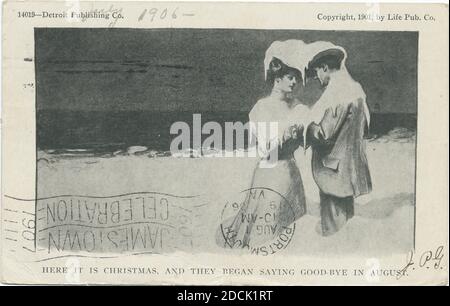 Here it is Christmas, Life Cartoons, still image, Postcards, 1898 - 1931 Stock Photo