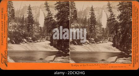Yowiye, or the Nevada Falls and Pool. Yosemite Valley, Mariposa County, Cal., still image, Stereographs, 1850 - 1930, Watkins, Carleton E. (1829-1916 Stock Photo