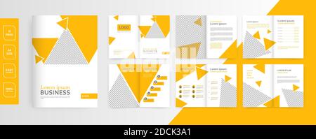 16 page minimal business brochure design template Stock Vector