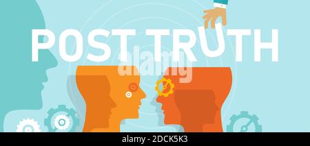 post truth concept of politics debate is framed largely by appeals to emotion disconnected from the details of policy Stock Vector