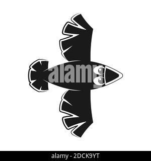 funny crow silhouette icon on a white isolated background. Vector image. Stock Vector