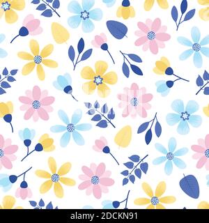 Elegant trendy ditsy floral texture vector repeating pattern