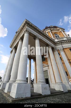 colonnade of the Basilica di Superga on the hill near the city of Turin in Northern Italy Stock Photo