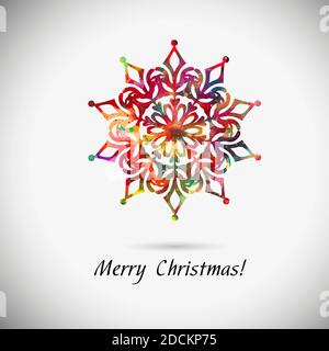 A multi-colored abstraction of a snowflake. Vector illustration Stock Vector