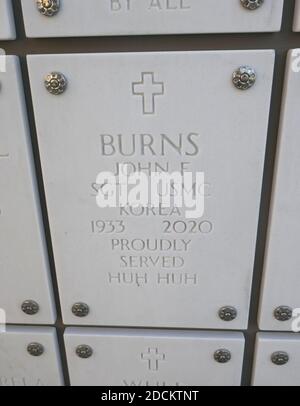 Los Angeles, California, USA 16th November 2020 A general view of atmosphere of comedian/actor Jack Burns Grave at Los Angeles National Cemetery on November 16, 2020 in Los Angeles, California, USA. Photo by Barry King/Alamy Stock Photo Stock Photo