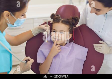 Dental care and treatment. Children dentistry. Dentist office. Stock Photo