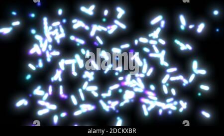 Reproduction of bacteria in 3d style Biology science background Cell division 3d render Stock Photo