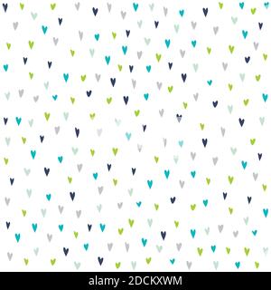 Seamless pattern with hand drawn colorful hearts. Stock Vector