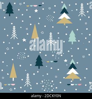 Winter forest. Christmas seamless pattern Stock Vector
