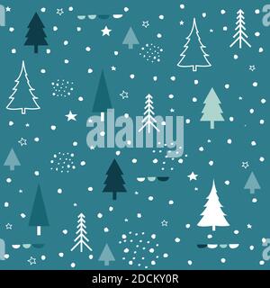 Winter forest. Christmas seamless pattern Stock Vector