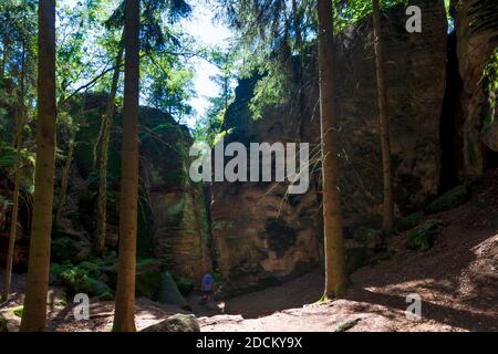 Jicin (Jitschin): Prachov Rocks (Prachovske skaly, Prachauer Felsen) in Bohemian Paradise, Cesky raj, Böhmisches Paradies, Kralovehradecky, Hradec Kra Stock Photo