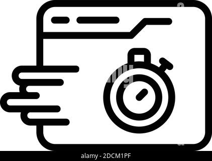 Fast internet page icon. Outline fast internet page vector icon for web design isolated on white background Stock Vector