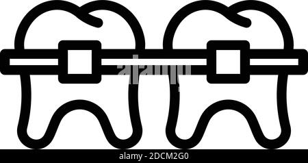 Align braces icon. Outline align braces vector icon for web design isolated on white background Stock Vector