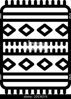 Prayer mat icon. Outline prayer mat vector icon for web design isolated on white background Stock Vector