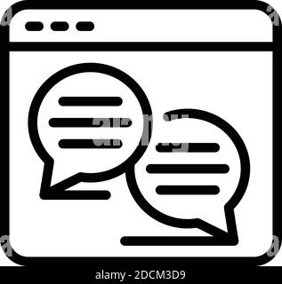 Webinar chaticon. Outline webinar chat vector icon for web design isolated on white background Stock Vector