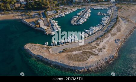 The third marina of Glyfada,at the south coast of Athens near th old airport of Elliniko Stock Photo